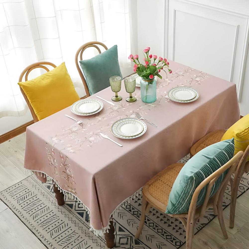 Tablecloth Rectangular Nordic Floral 100% Polyester Machine Washable