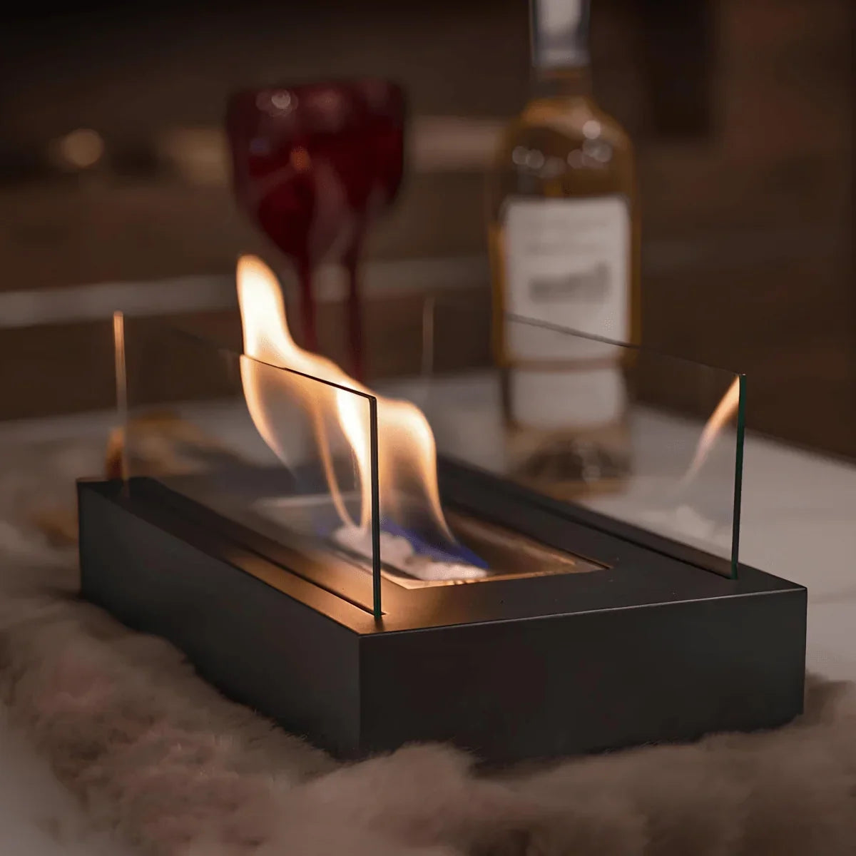 Tabletop Bioethanol Fireplace Smoke-Free Real Flame Portable Design