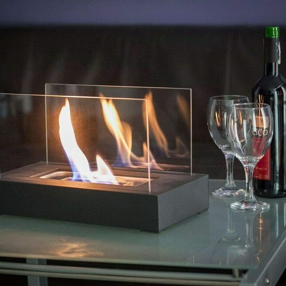 Tabletop Bioethanol Fireplace Smoke-Free Real Flame Portable Design