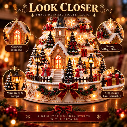 Tabletop Christmas Tree 3D Village Light Projection
