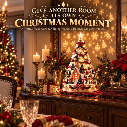 Tabletop Christmas Tree 3D Village Light Projection