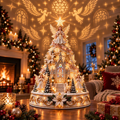 Tabletop Christmas Tree 3D Village Light Projection