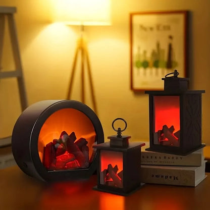 Tabletop Fireplace Light Realistic Flame-Effect Battery & USB