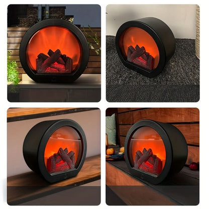 Tabletop Fireplace Light Realistic Flame-Effect Battery & USB