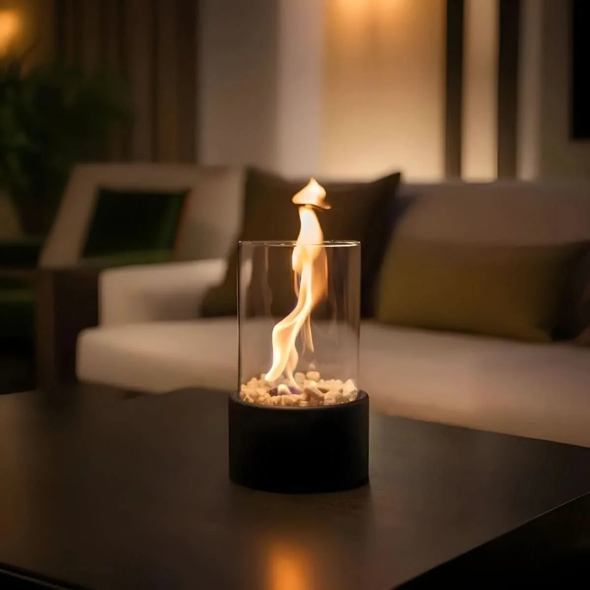 Tabletop Fireplace Smokeless Bioethanol Tempered Glass