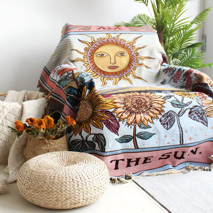 Tapestry Blanket Sun Tarot Soft Microfiber 51 x 63