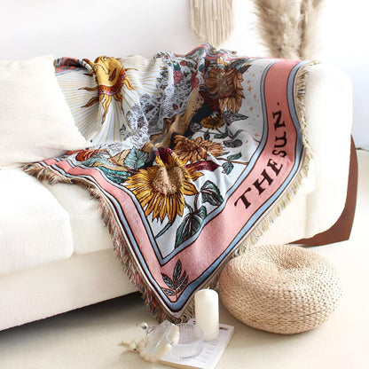 Tapestry Blanket Sun Tarot Soft Microfiber 51 x 63