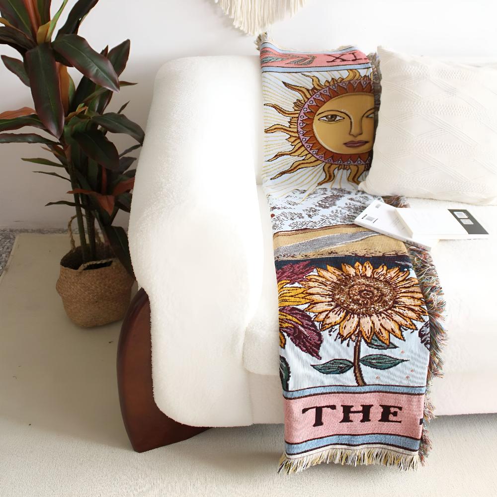 Tapestry Blanket Sun Tarot Soft Microfiber 51 x 63