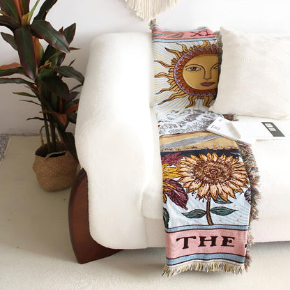 Tapestry Blanket Sun Tarot Soft Microfiber 51 x 63