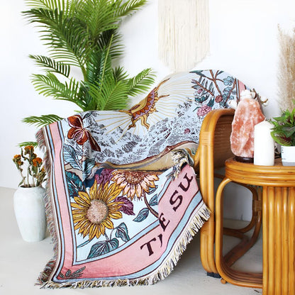 Tapestry Blanket Sun Tarot Soft Microfiber 51 x 63