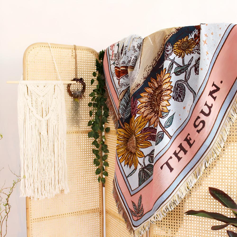 Tapestry Blanket Sun Tarot Soft Microfiber 51 x 63