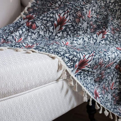 Tapestry Curtain Floral Tassel Semi-Blackout Microfiber Blend
