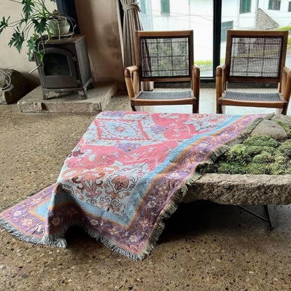 Tapestry Throw Blanket Reversible Bohemian Aztec Microfiber