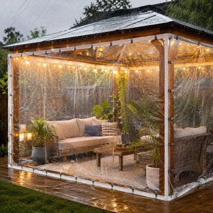 Tarpaulin Cover Transparent Waterproof with Secure Eyelets