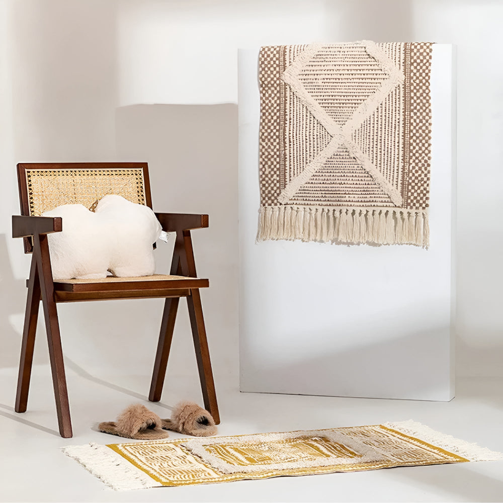 Tassel Rug Microfiber Blend 3D Tufted Machine Washable