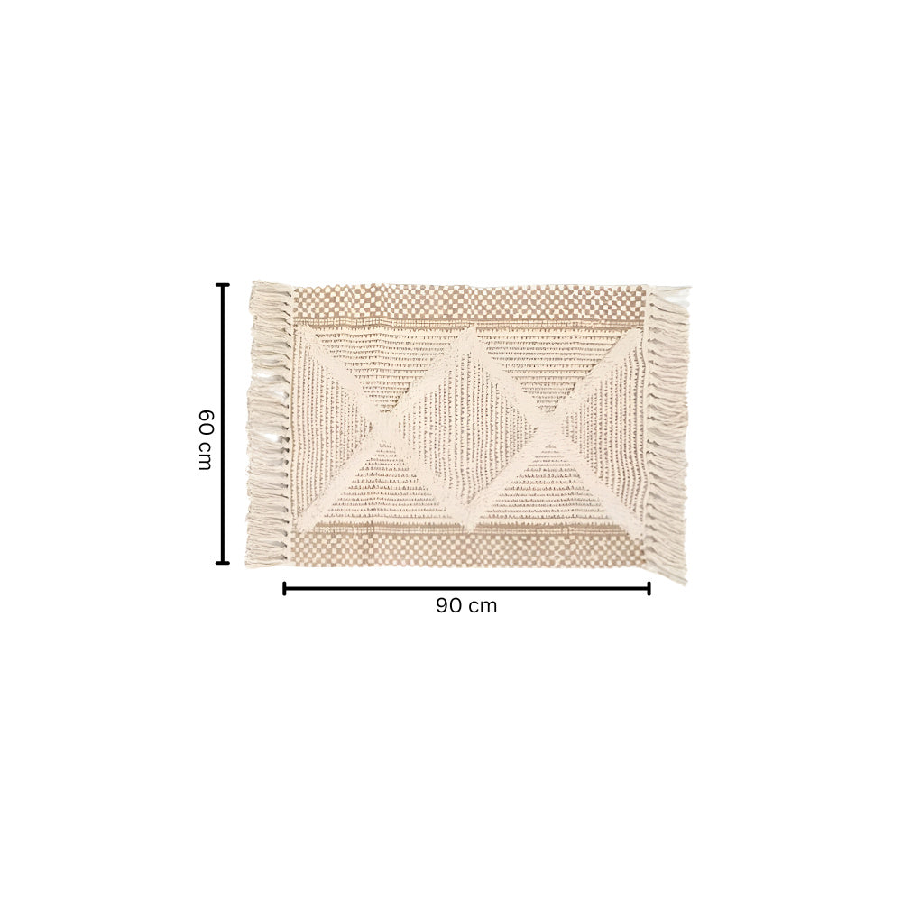 Tassel Rug Microfiber Blend 3D Tufted Machine Washable