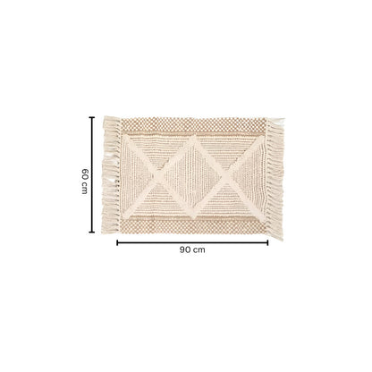 Tassel Rug Microfiber Blend 3D Tufted Machine Washable