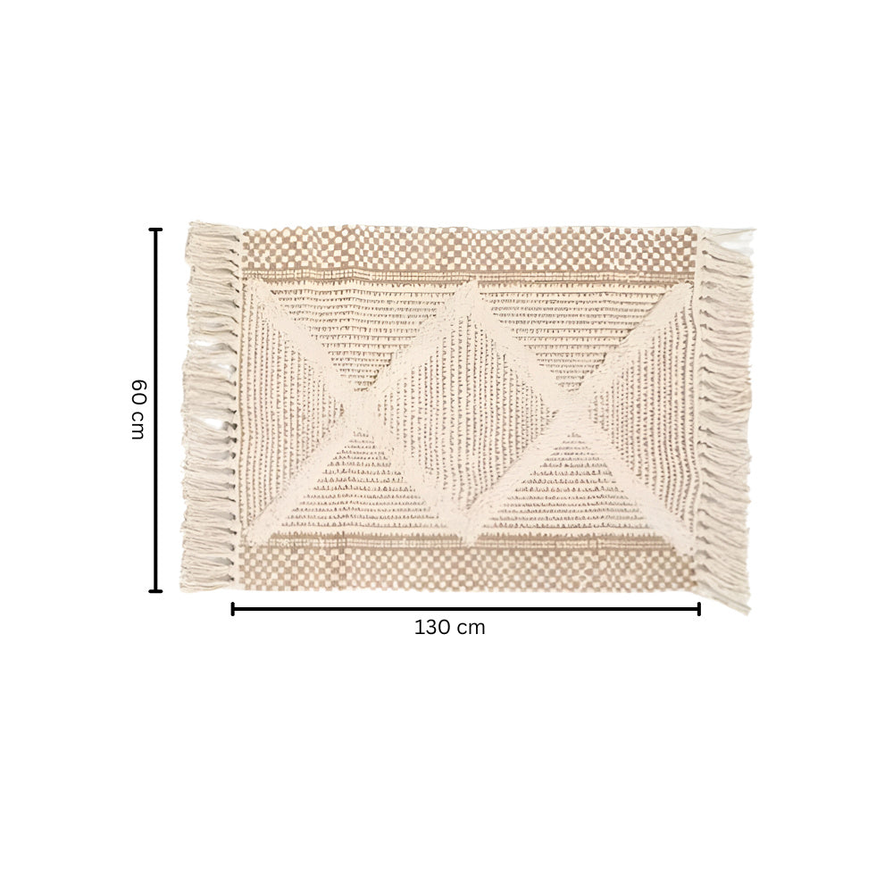 Tassel Rug Microfiber Blend 3D Tufted Machine Washable