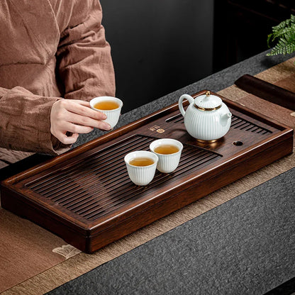 Tea Ceremony Tray Bamboo Surface Removable Top