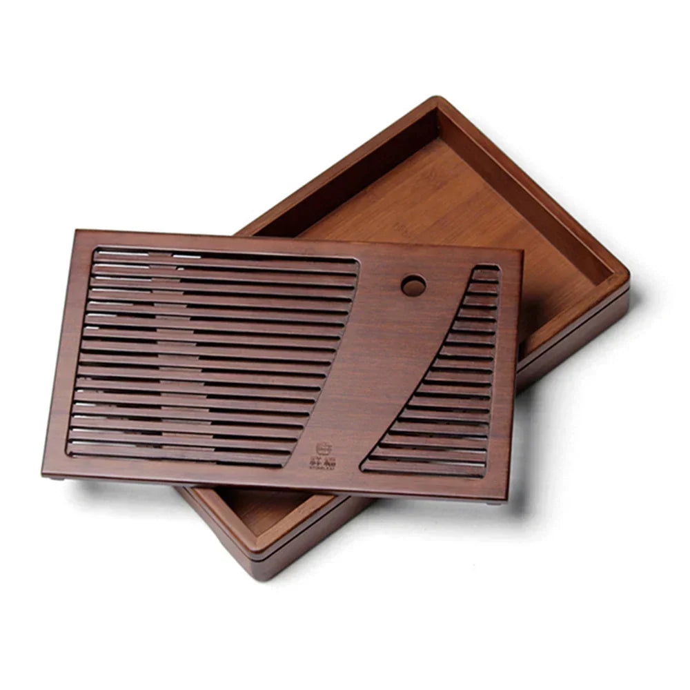 Tea Ceremony Tray Bamboo Surface Removable Top