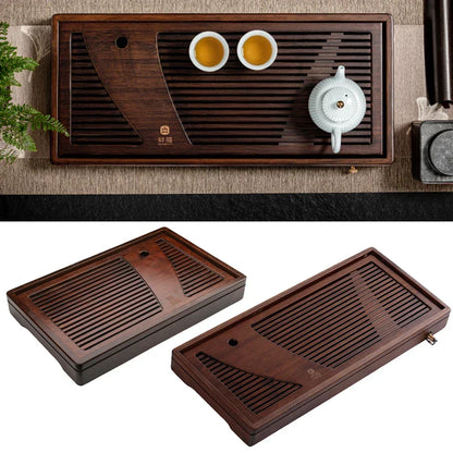 Tea Ceremony Tray Bamboo Surface Removable Top