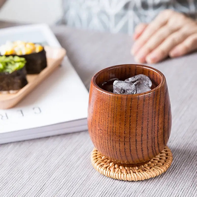 Tea Cup Handcrafted Solid Wood Smooth Finish