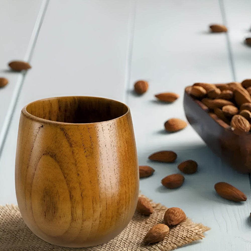 Tea Cup Handcrafted Solid Wood Smooth Finish