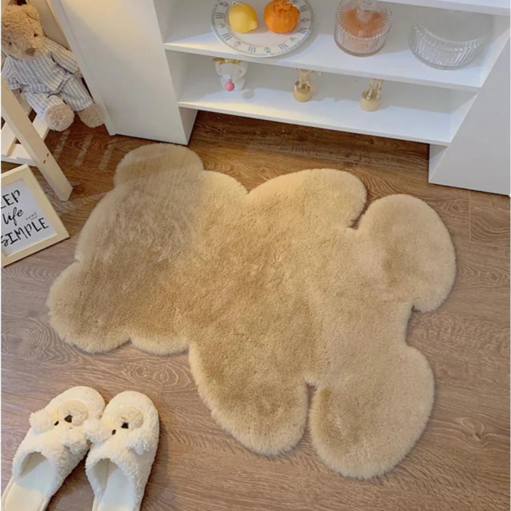 Teddy Bear Rug Plush Microfiber Blend Machine Washable