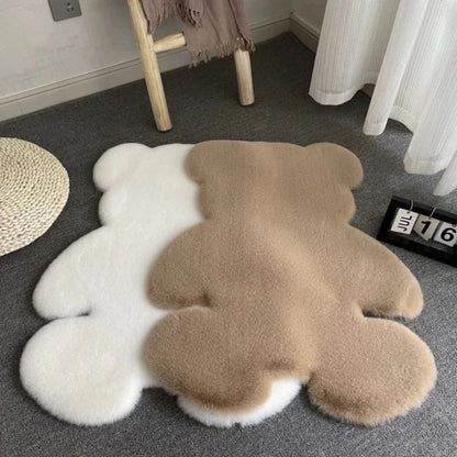 Teddy Bear Rug Plush Microfiber Blend Machine Washable