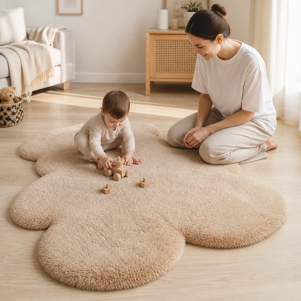 Teddy Bear Rug Plush Pile Extra Thick Two Sizes