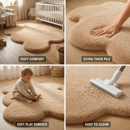 Teddy Bear Rug Plush Pile Extra Thick Two Sizes