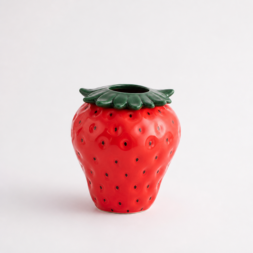 Textured Ceramic Strawberry Flower Vase (Mini & Standard)