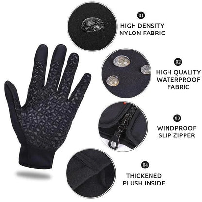 Thermal Gloves Fleece-Lined Touchscreen-Compatible Nonslip Grip