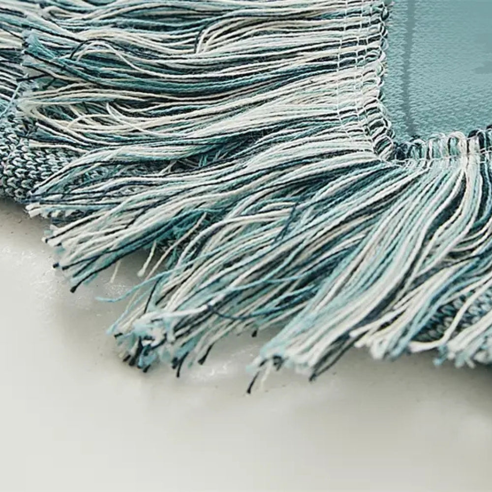 Throw Blanket 100% Cotton Geometric Jacquard Machine Washable