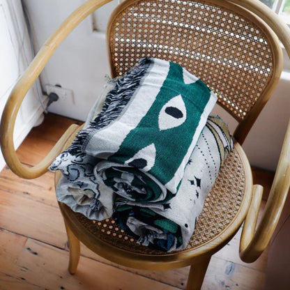 Throw Blanket 100% Cotton Reversible Machine Washable