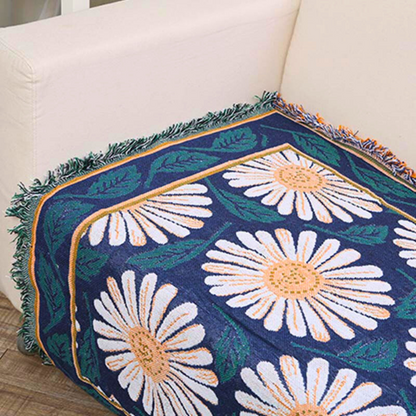 Throw Blanket 100% Cotton Tassels Machine Washable