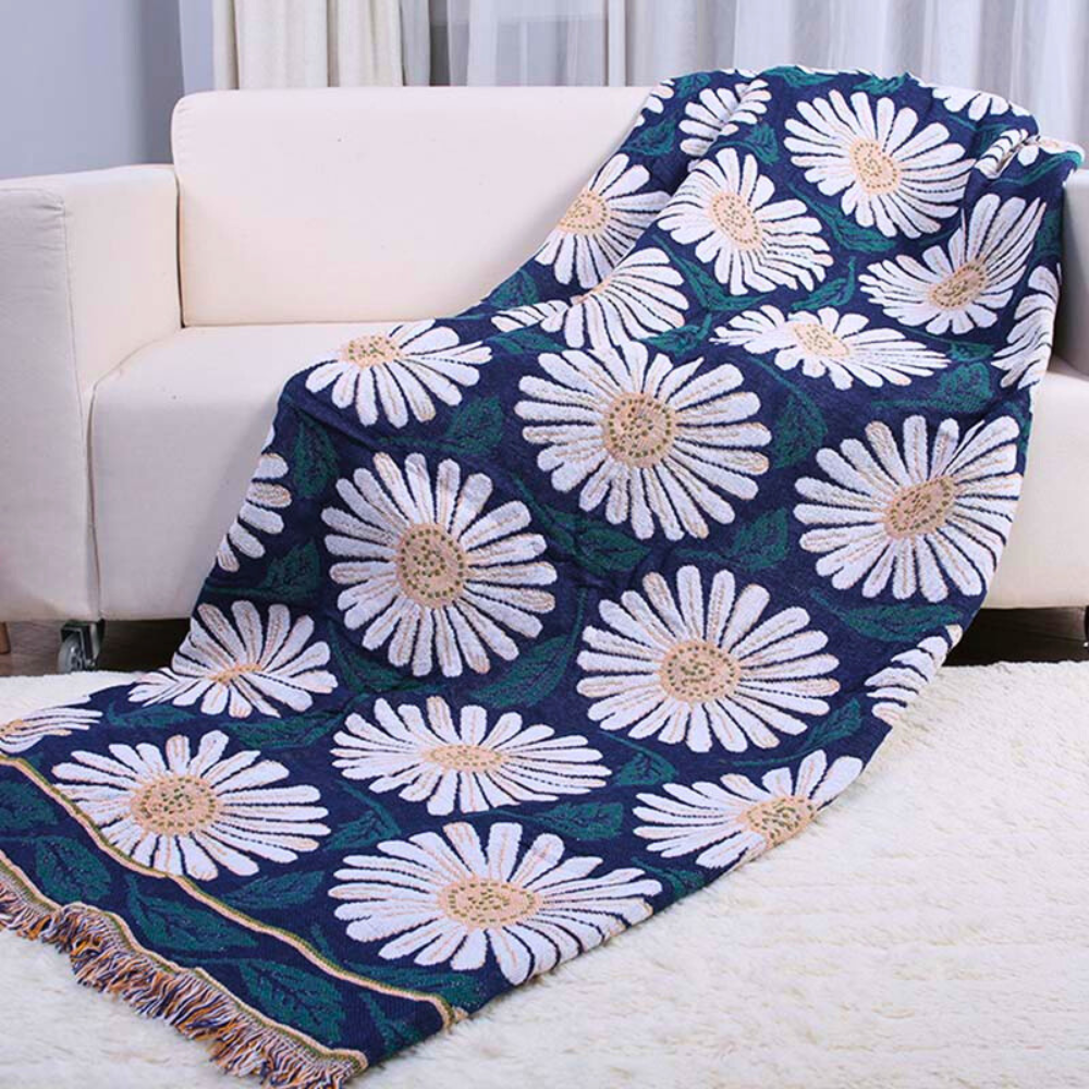 Throw Blanket 100% Cotton Tassels Machine Washable