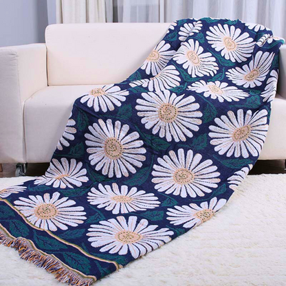 Throw Blanket 100% Cotton Tassels Machine Washable