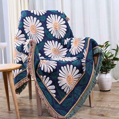 Throw Blanket 100% Cotton Tassels Machine Washable