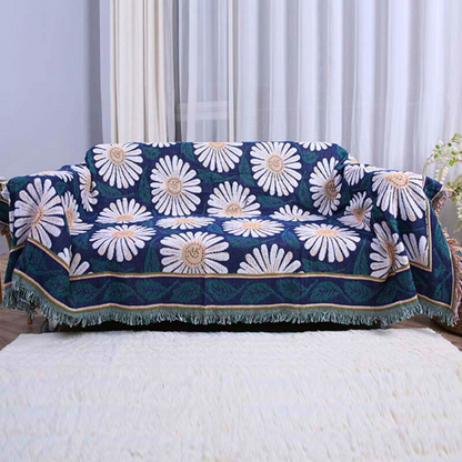 Throw Blanket 100% Cotton Tassels Machine Washable