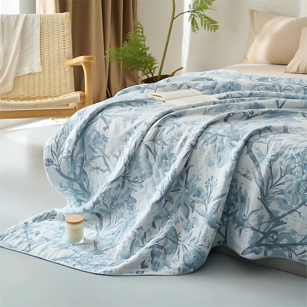 Throw Blanket All-Season 100 Percent Cotton Hypoallergenic