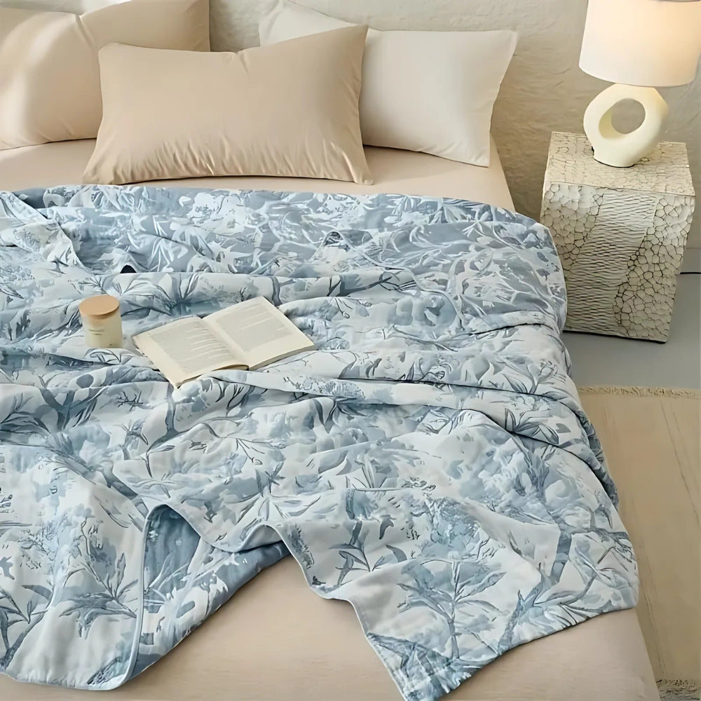 Throw Blanket All-Season 100 Percent Cotton Hypoallergenic