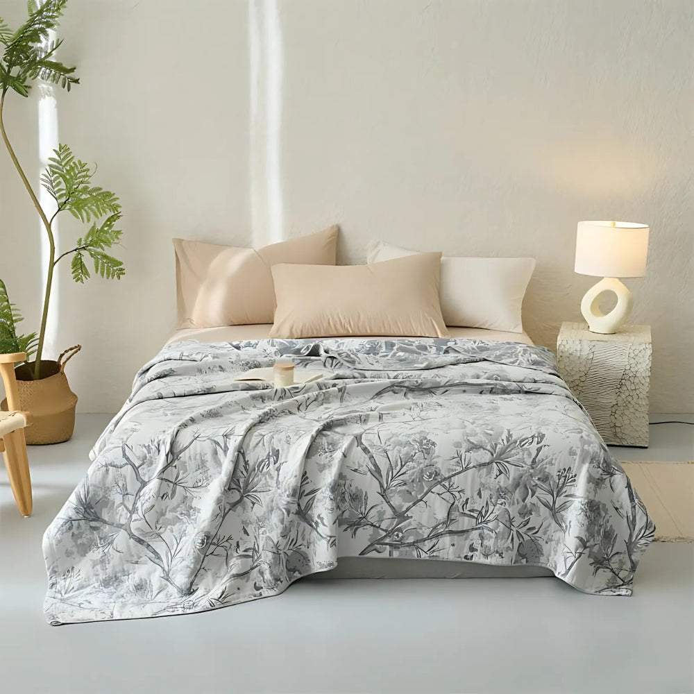 Throw Blanket All-Season 100 Percent Cotton Hypoallergenic