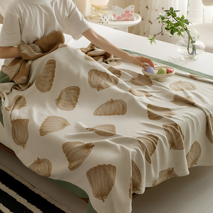 Throw Blanket Bamboo Fiber Pumpkin Print Machine Washable