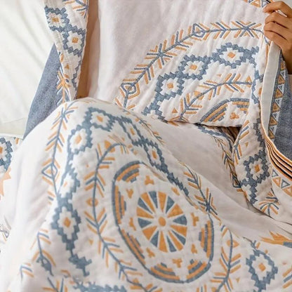 Throw Blanket Boho Mandala 100% Cotton Machine Washable