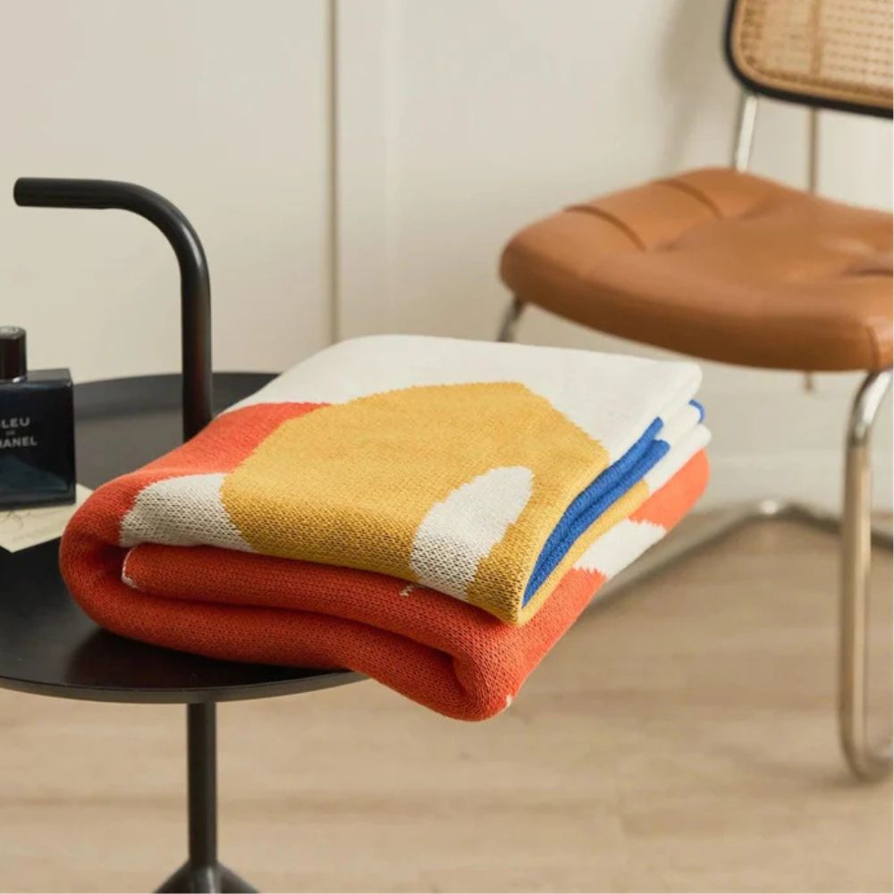 Throw Blanket Breathable Cotton Tropical Leaf Jacquard 51x63 Inch