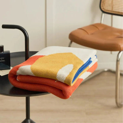 Throw Blanket Breathable Cotton Tropical Leaf Jacquard 51x63 Inch