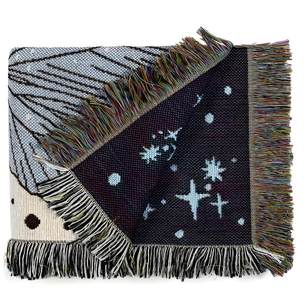 Throw Blanket Butterfly Pattern Plush Microfiber Fringed Edges