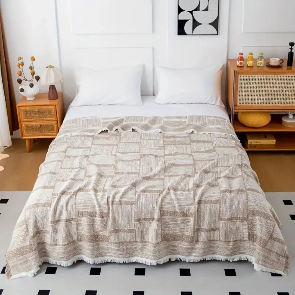 Throw Blanket Cotton Lightweight & Breathable Machine Washable