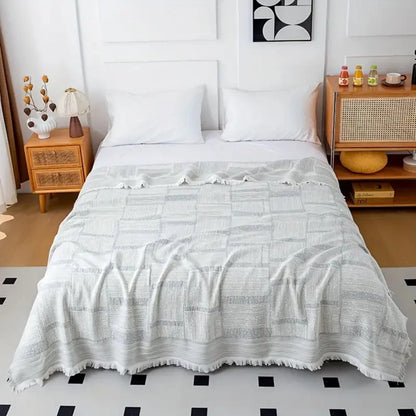 Throw Blanket Cotton Lightweight & Breathable Machine Washable